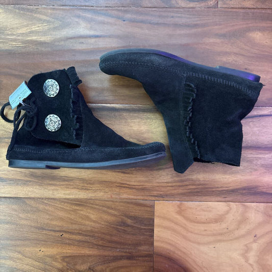 MINNETONKA,SUEDE BOOT,BLK,7