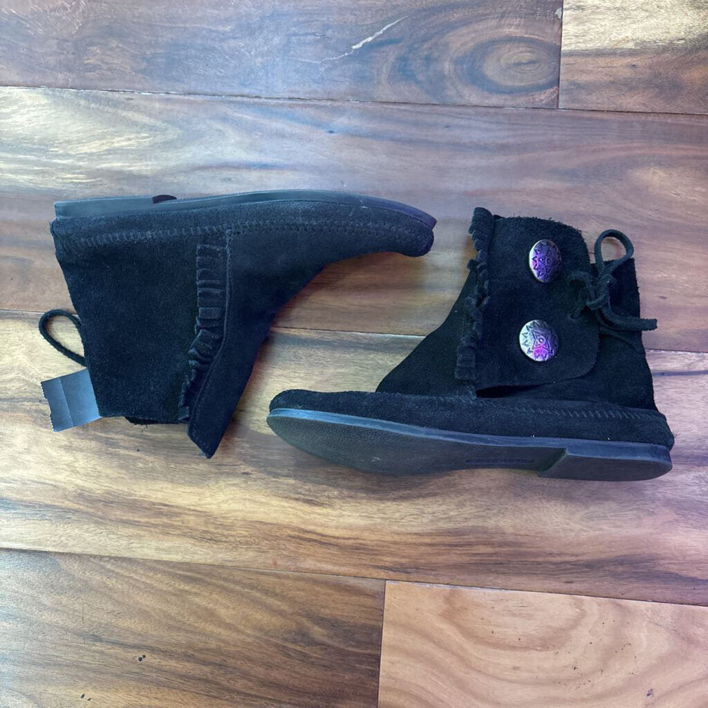MINNETONKA,SUEDE BOOT,BLK,7