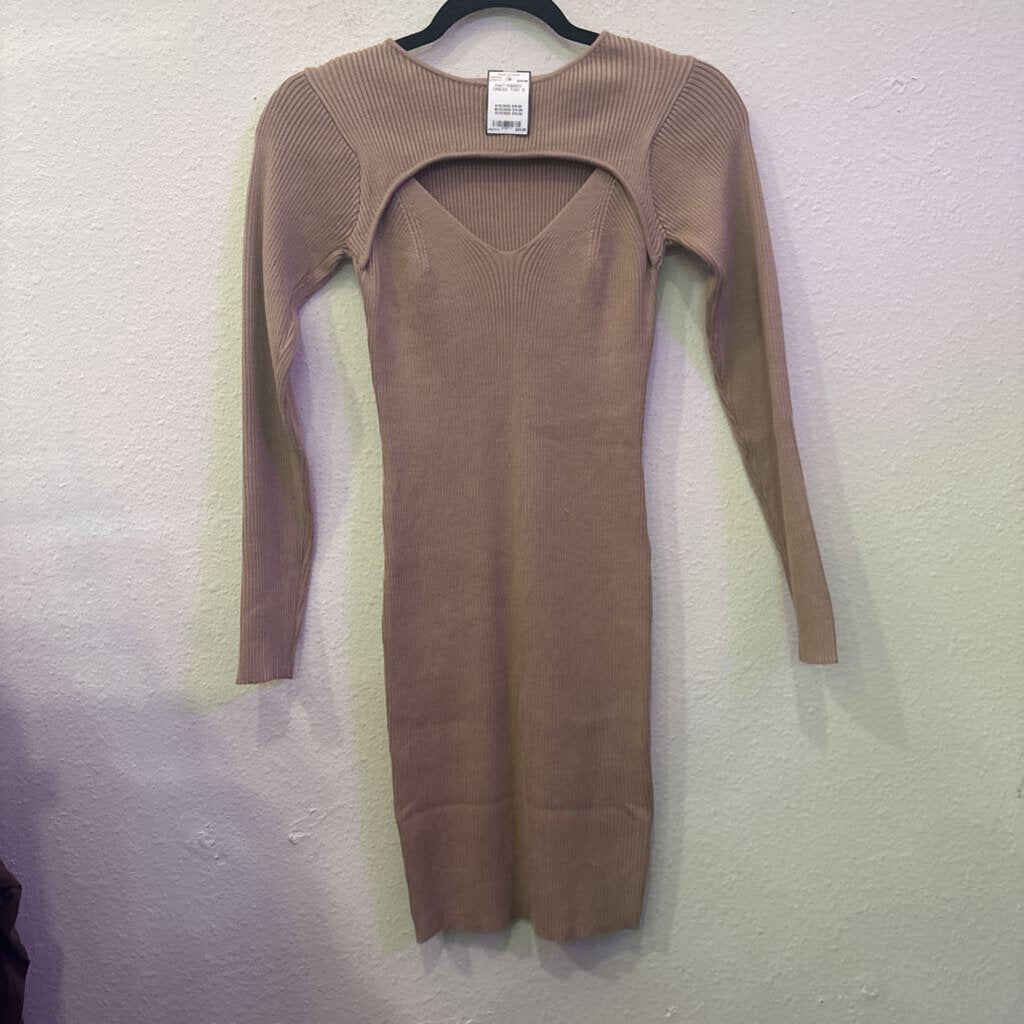 MARBLE,NWT RIBBED DRESS ,TAN ,M