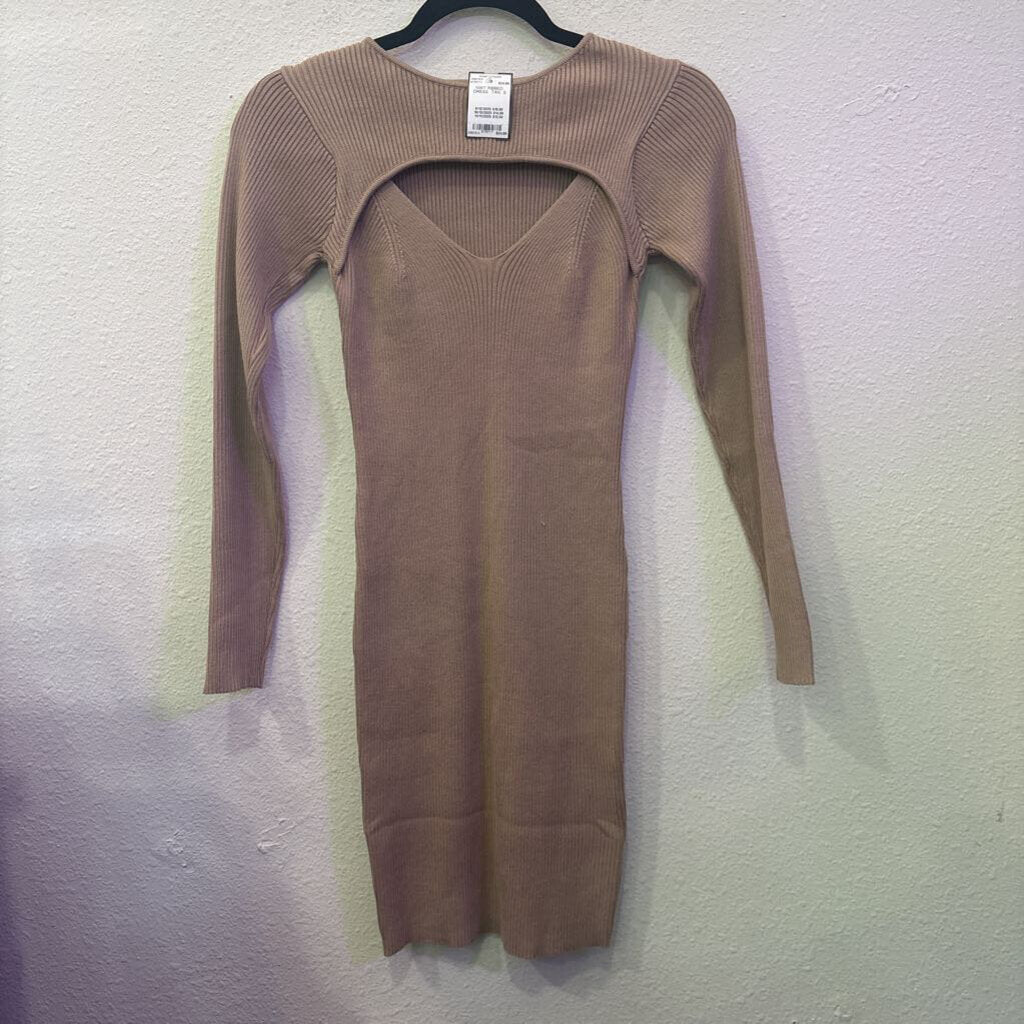 MARBLE,NWT RIBBED DRESS ,TAN ,S