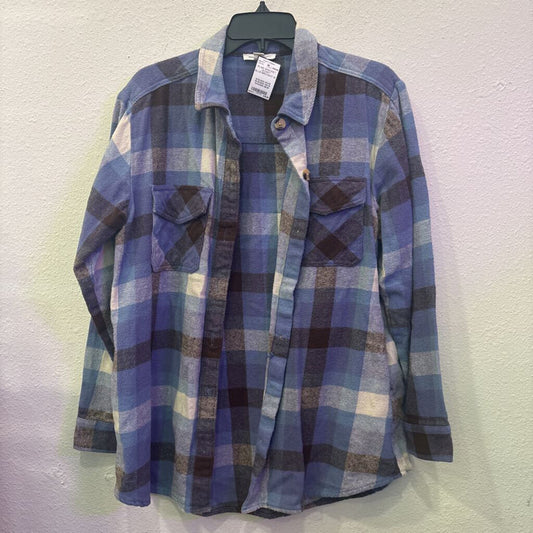 BEACH LOUNGE,PLAID SHACKET JACKET ,BLUE/BRN/WHT,M