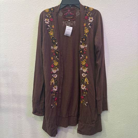 JOHNNY WAS,LONGSLV CARDIGAN,BROWN,S