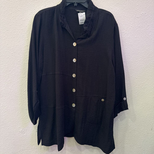 JOHN MARK,BUTTONUP TOP ,BLK ,XL