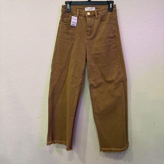 RISEN,DENIM WIDELEG CROP ,GRN ,S