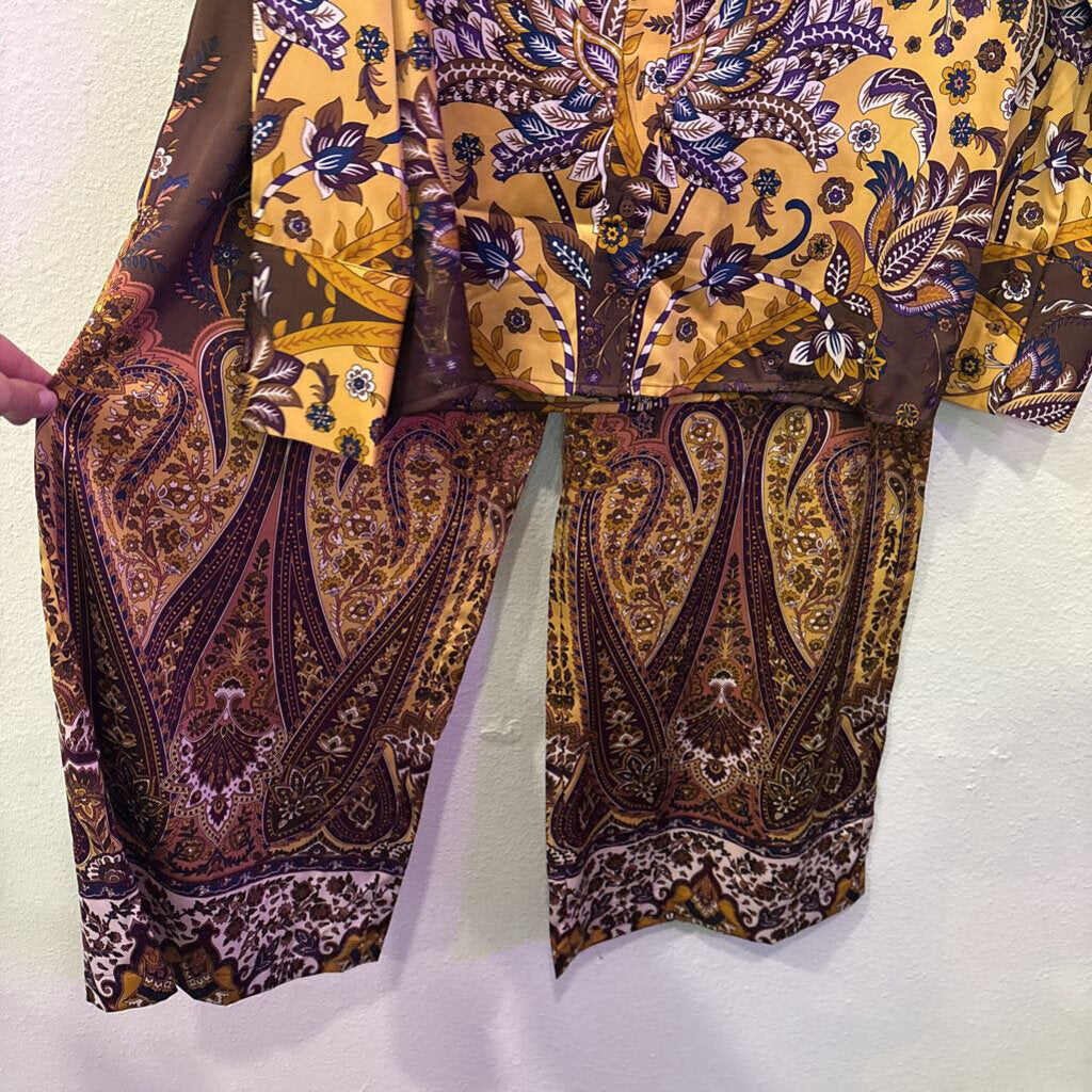 RACHEL ZOE,PAISLEY PATTERNED TOP ,BRN/GOLD,S