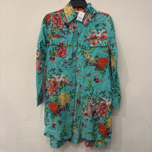 SOFT SURROUNDINGS,LONGSLV BUTTON UP TOP,MULTI,XS