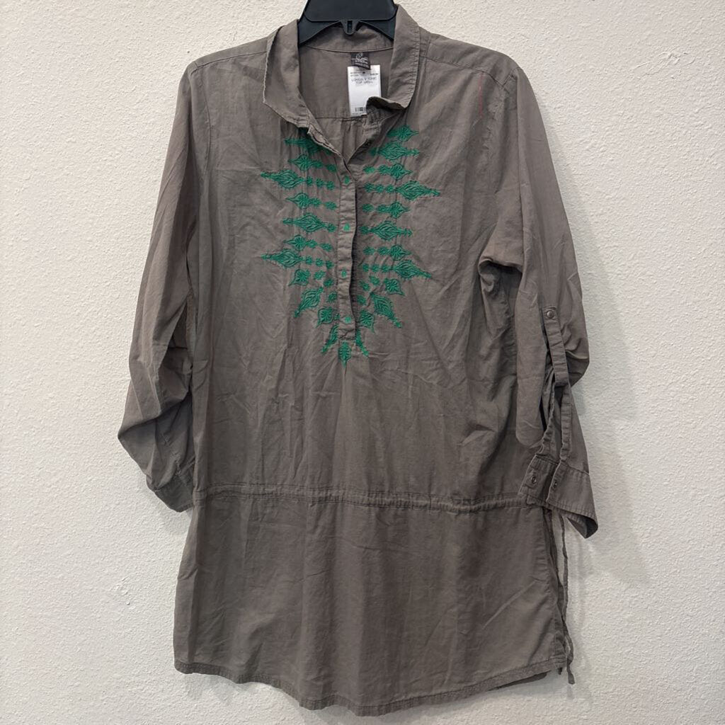 PRANA,LONGSLV TUNIC TOP,GRN,L