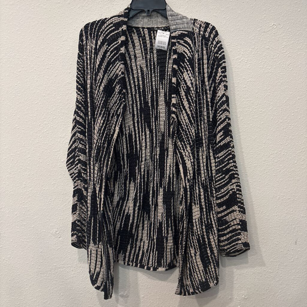 NIC+ZOE,CARDIGAN,BLKBLK WHT,M