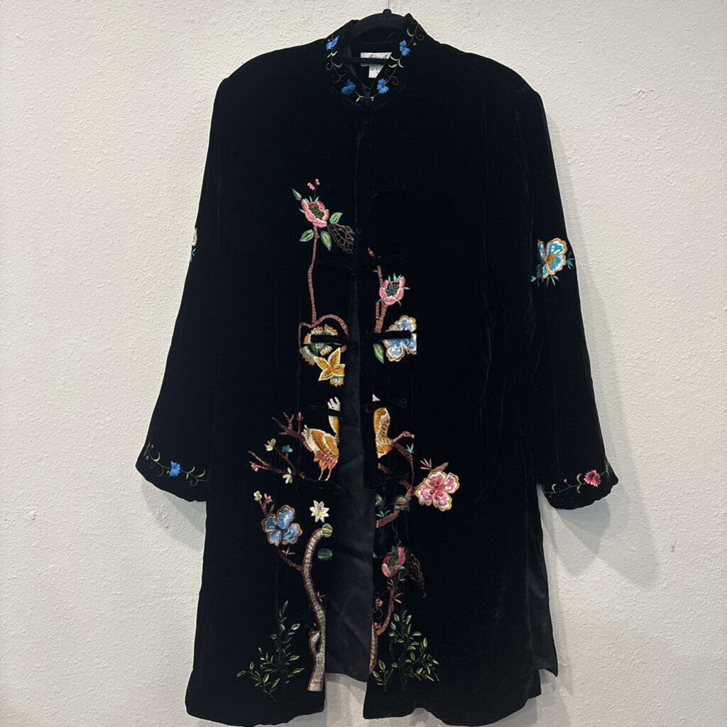 ARIO. A,VELVET BLAZER COAT,BLK MULTI,L