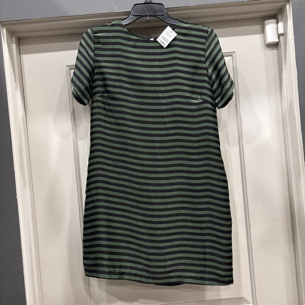VICI,SHORTSLV STRIPED DRESS,GREEN,S