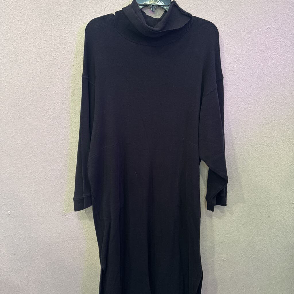 FREE PEOPLE MOVEMENT,TNECK LONG DRESS ,BLK,L