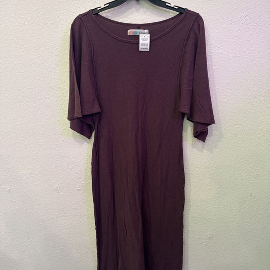 FREE PEOPLE MOVEMENT,DISTRESSED LONG DRESS ,PURPLE,M