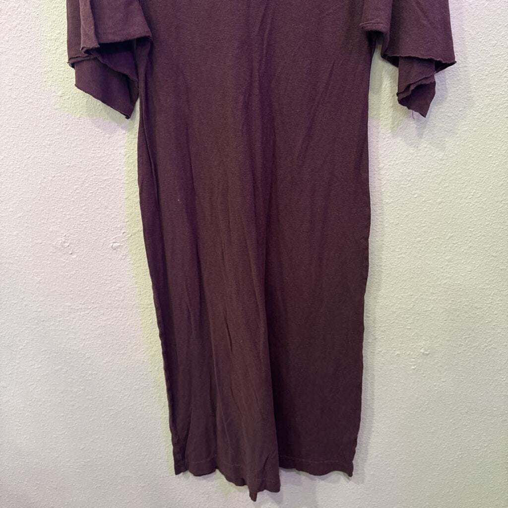 FREE PEOPLE MOVEMENT,DISTRESSED LONG DRESS ,PURPLE,M