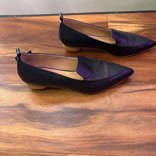 JOURNEE COLLECTION,FAUX WOOD HEELED LOAFER,BLK,7.5