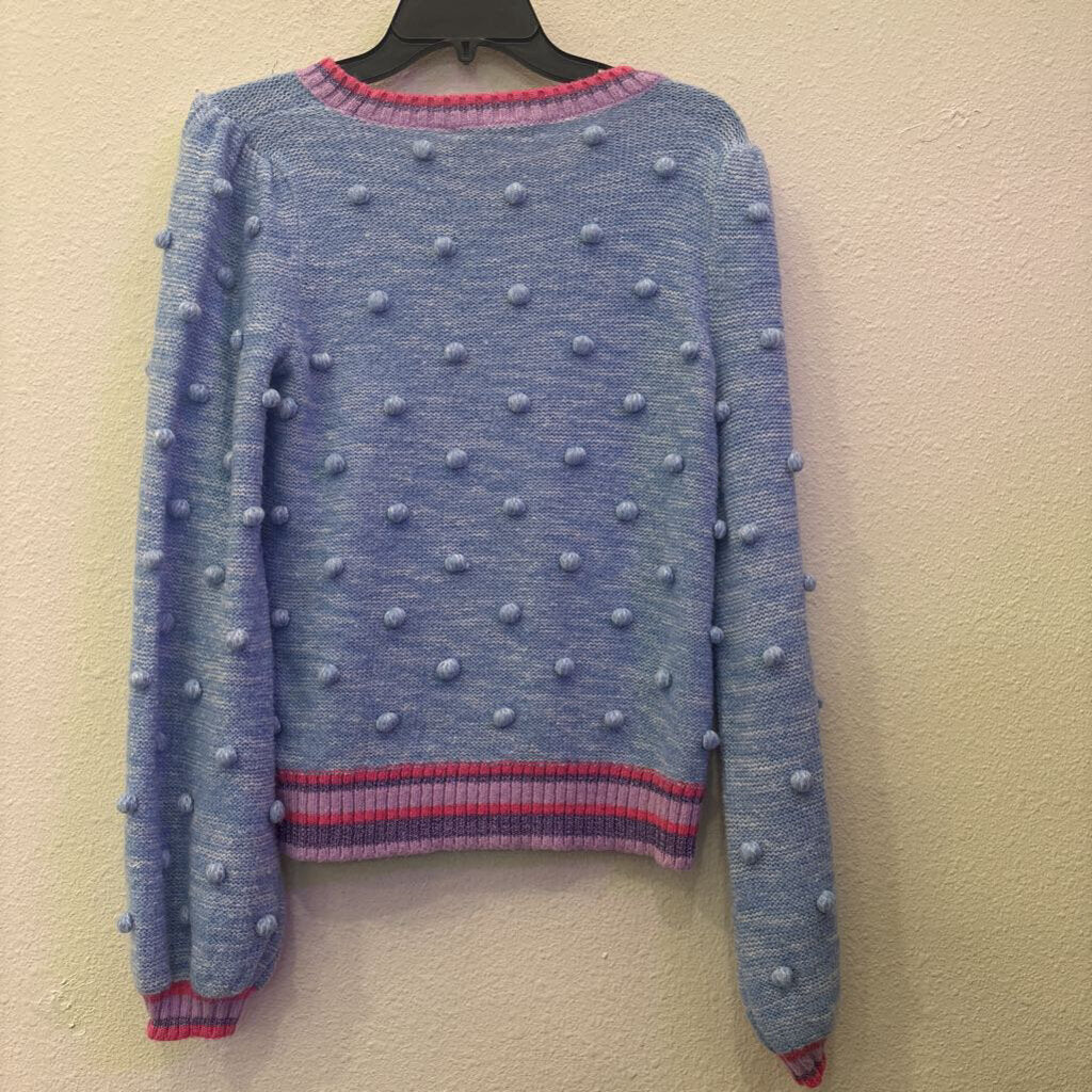 LILLY PULITZER,POMPOM SWEATER ,BLUE/PINK ,S