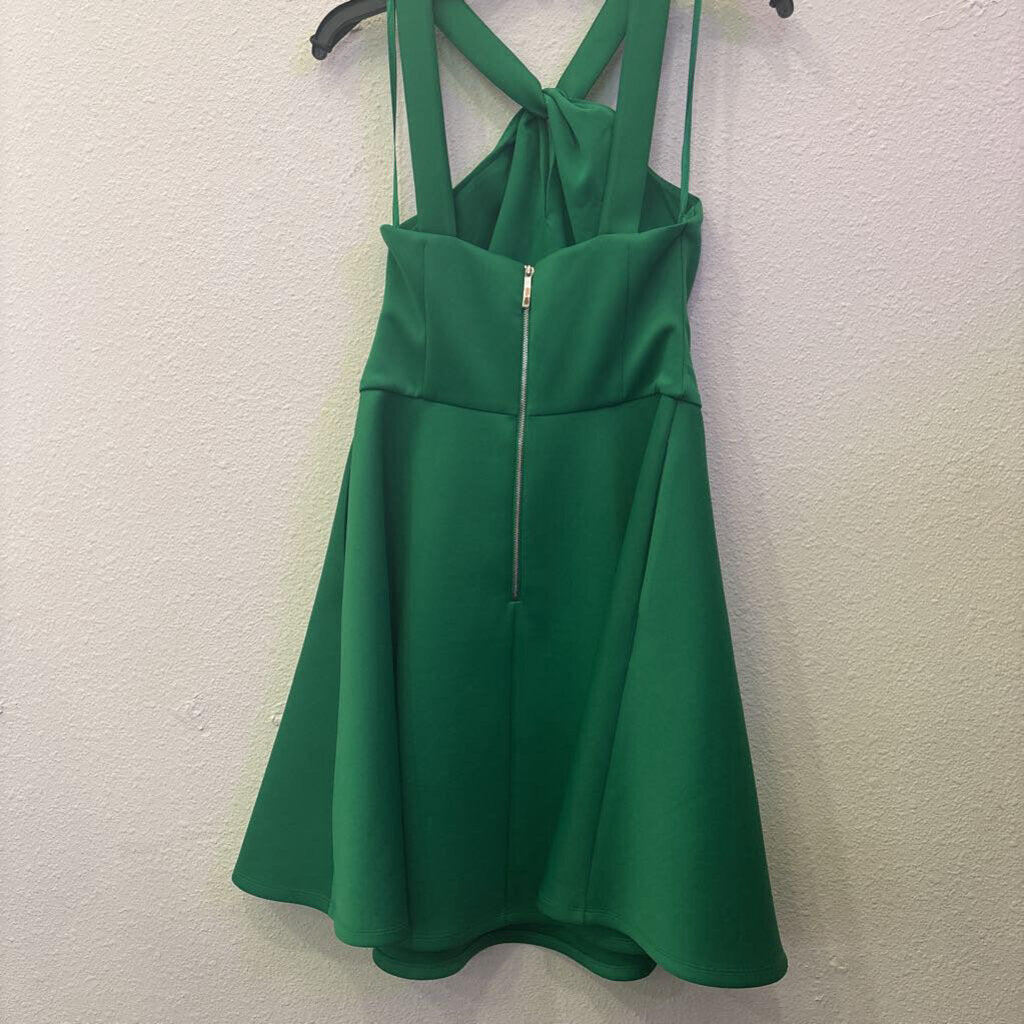 TED BAKER,HALTER COCKTAIL DRESS ,GREEN,2