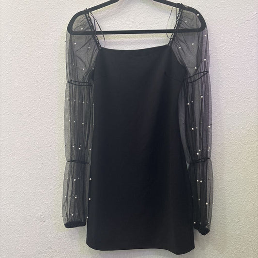 THIRTY THIRTY,NWT PEARL SHEER DRESS ,BLK WHIT,S