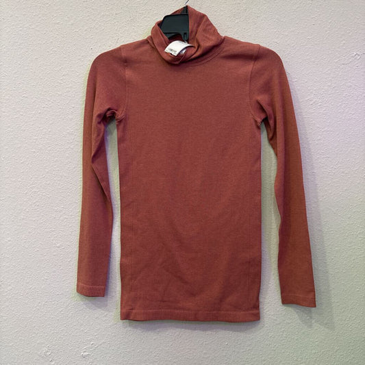 LULULEMON,RIBBED TNECK TOP ,RUST ,4