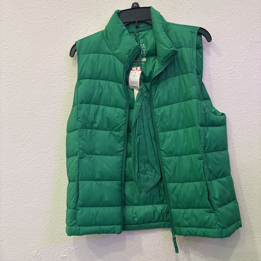 ULTRA LIGHT LOVE TREE,NWT PUFF VEST ,GREEN,L