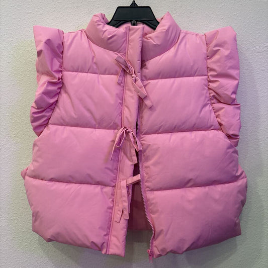 MAIN STRIP,NWT OS PUFF VEST ,PINK,L
