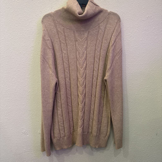 NO BRAND,TNECK KNIT SWEATER ,BEIGE,XL