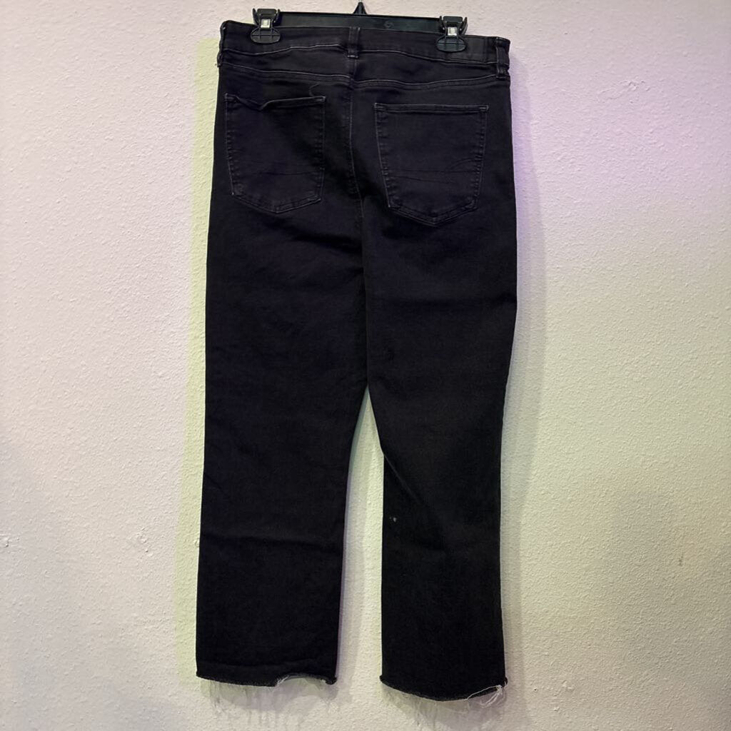 AMERICAN EAGLE,DENIM RAW HEM ANKLE ,BLK ,12
