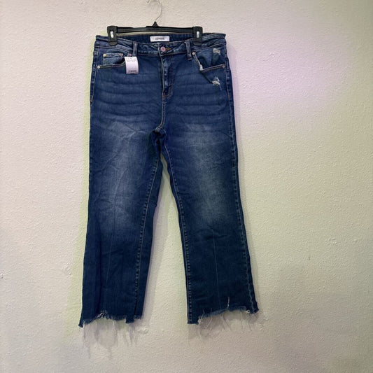 ZENANA,DENIM RAW HEM ANKLE ,BLUE ,31