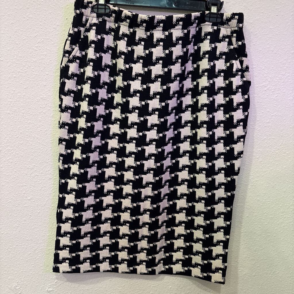 ST.JOHN,PLAID KNIT ,BLK/WHT ,14