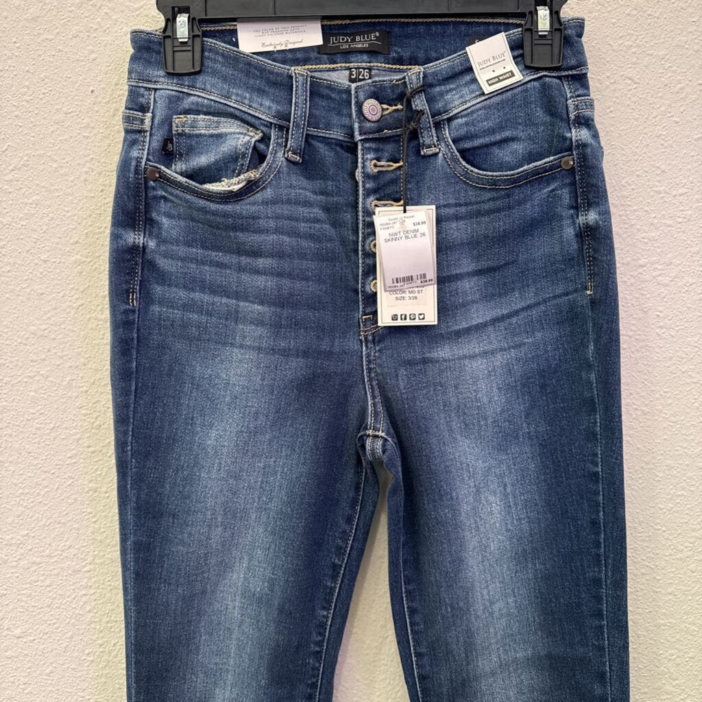 JUDY BLUE,NWT DENIM SKINNY,BLUE,26