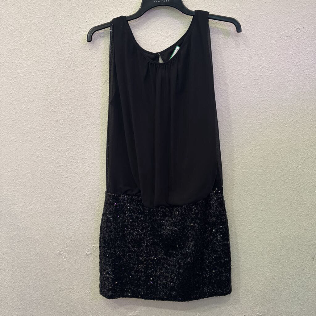 AIDAN MATTOX,TANK SEQUIN DRESS,BLK,6