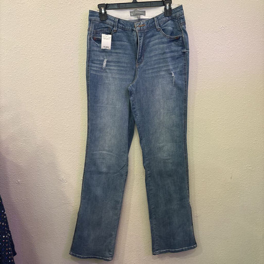 WIT & WISDOM,DENIM FLARE W/ SLIT,BLUE,10
