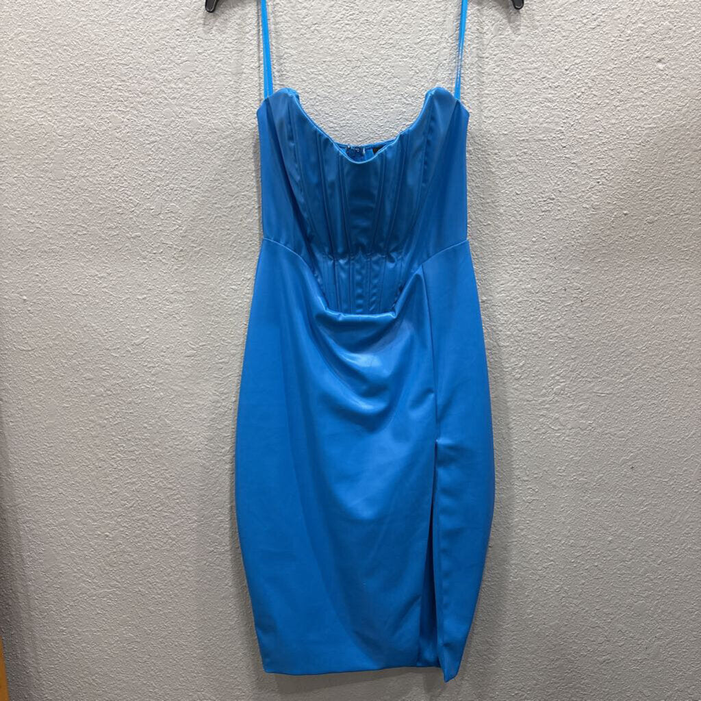 WINDSON,FAUX LEATHER DRSS,BLUE,M