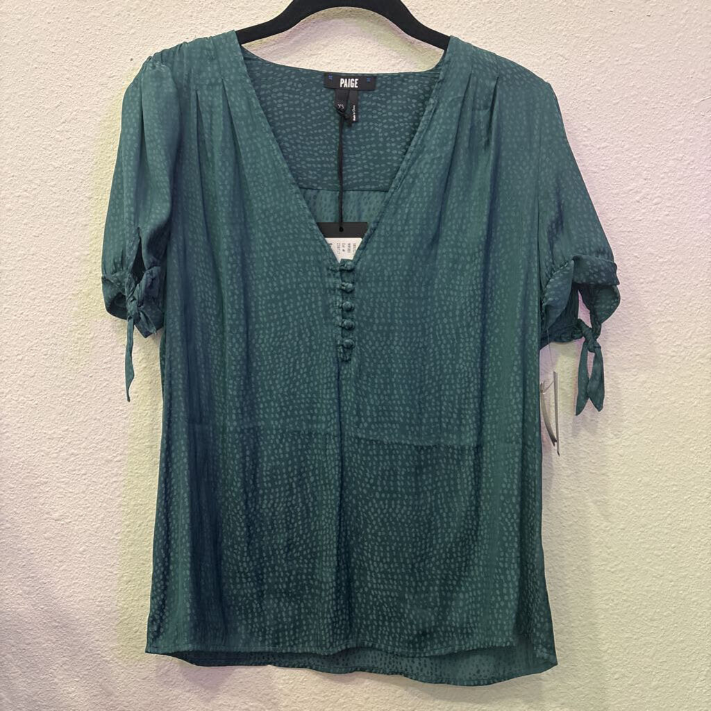 PAIGE,NWT SILK TOP ,AQUA,XS