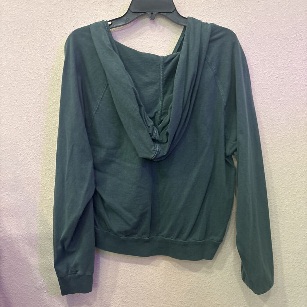 FREEPEOPLE,HOODED PULLOVER TOP ,AQUA,L