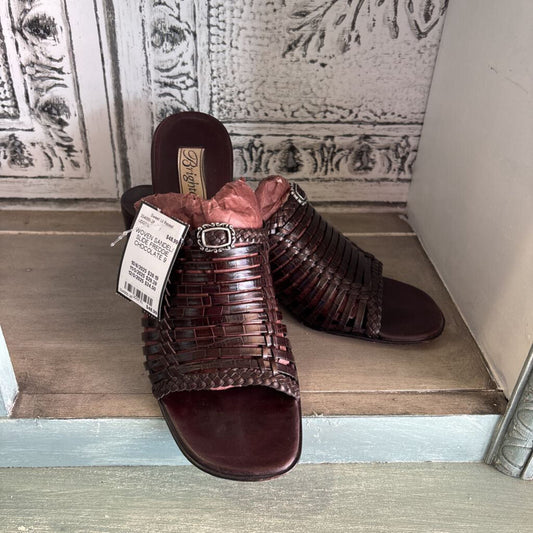 BRIGHTON,WOVEN SANDEL/ SLIDE FREDDIE ,CHOCOLATE,9