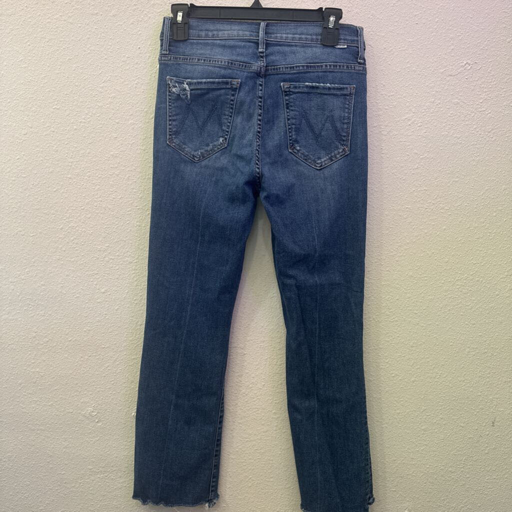 MOTHER,DENIM CROP,BLUE,28