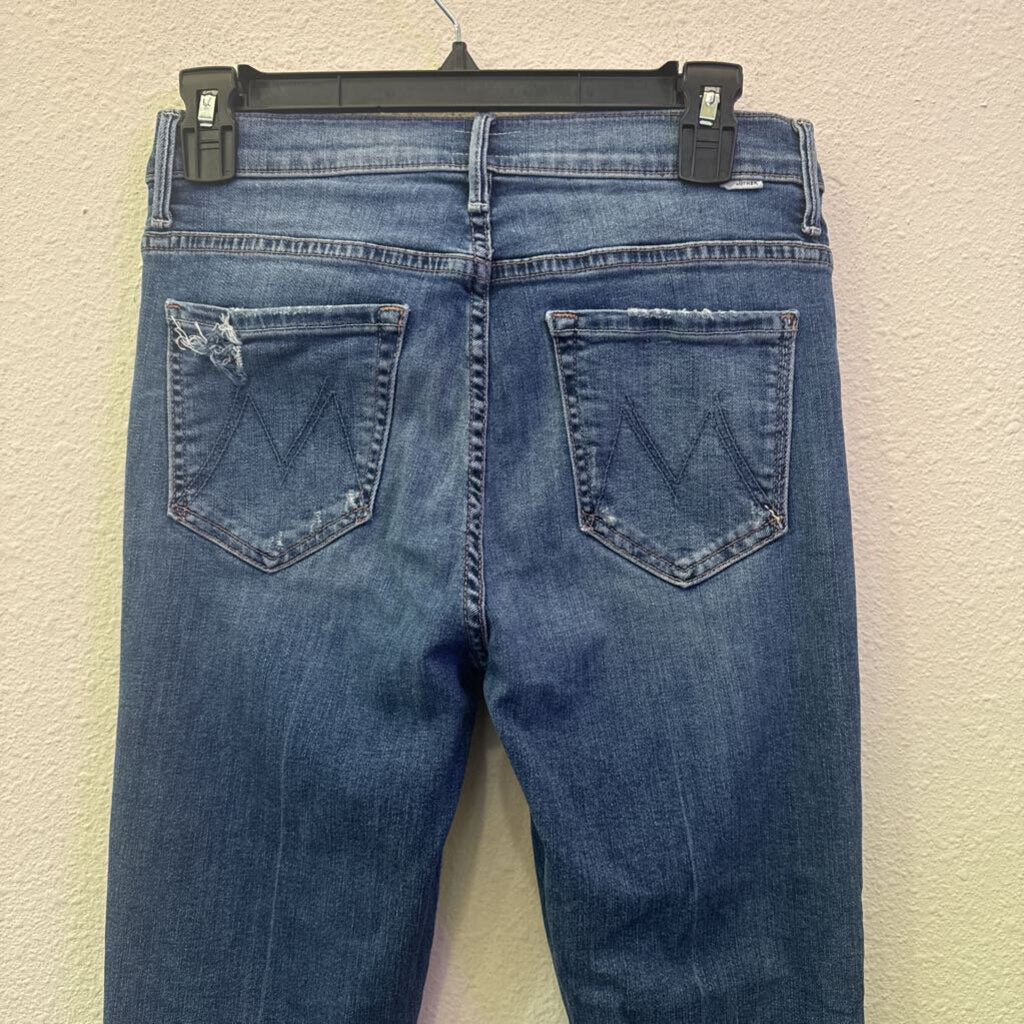 MOTHER,DENIM CROP,BLUE,28