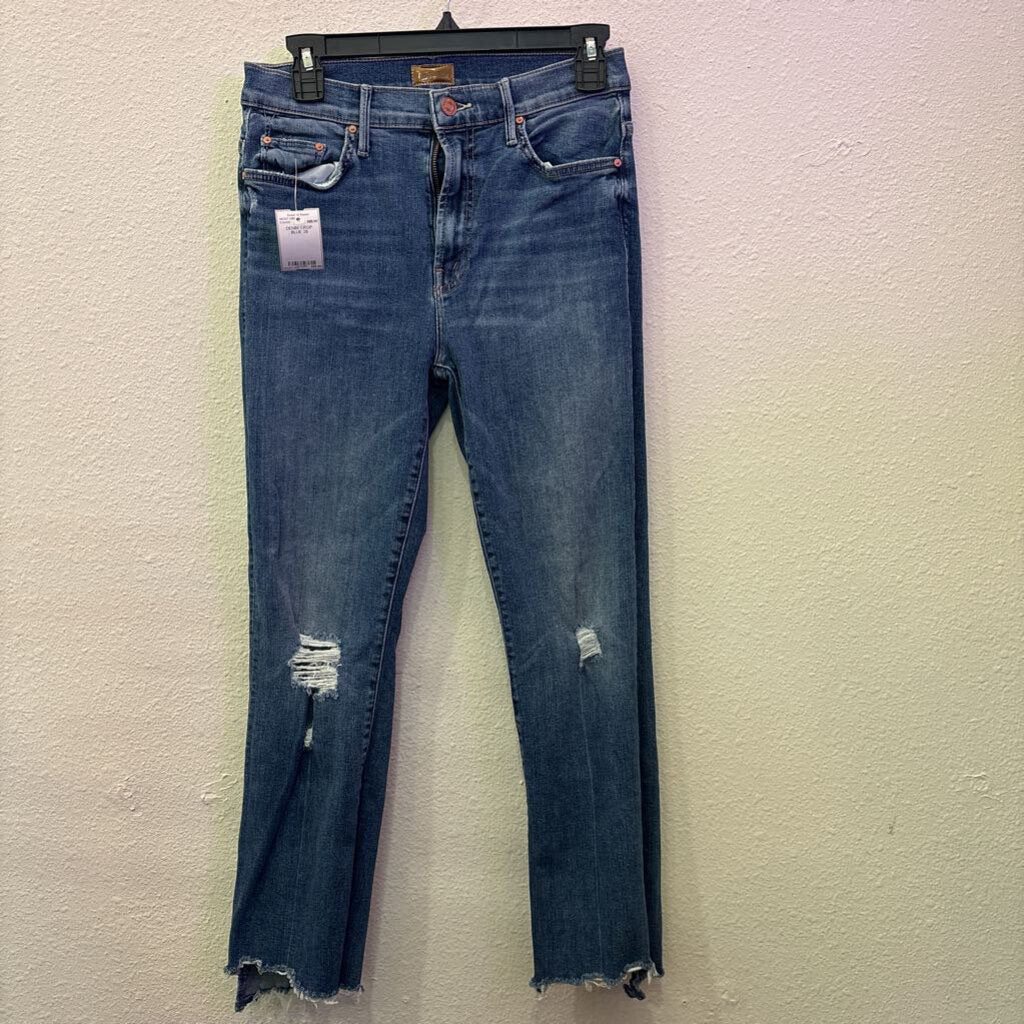 MOTHER,DENIM CROP,BLUE,28