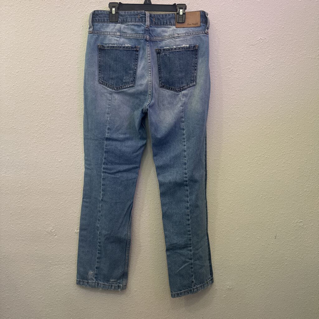 FREE PEOPLE,DENIM TWO TONED,BLUE,29