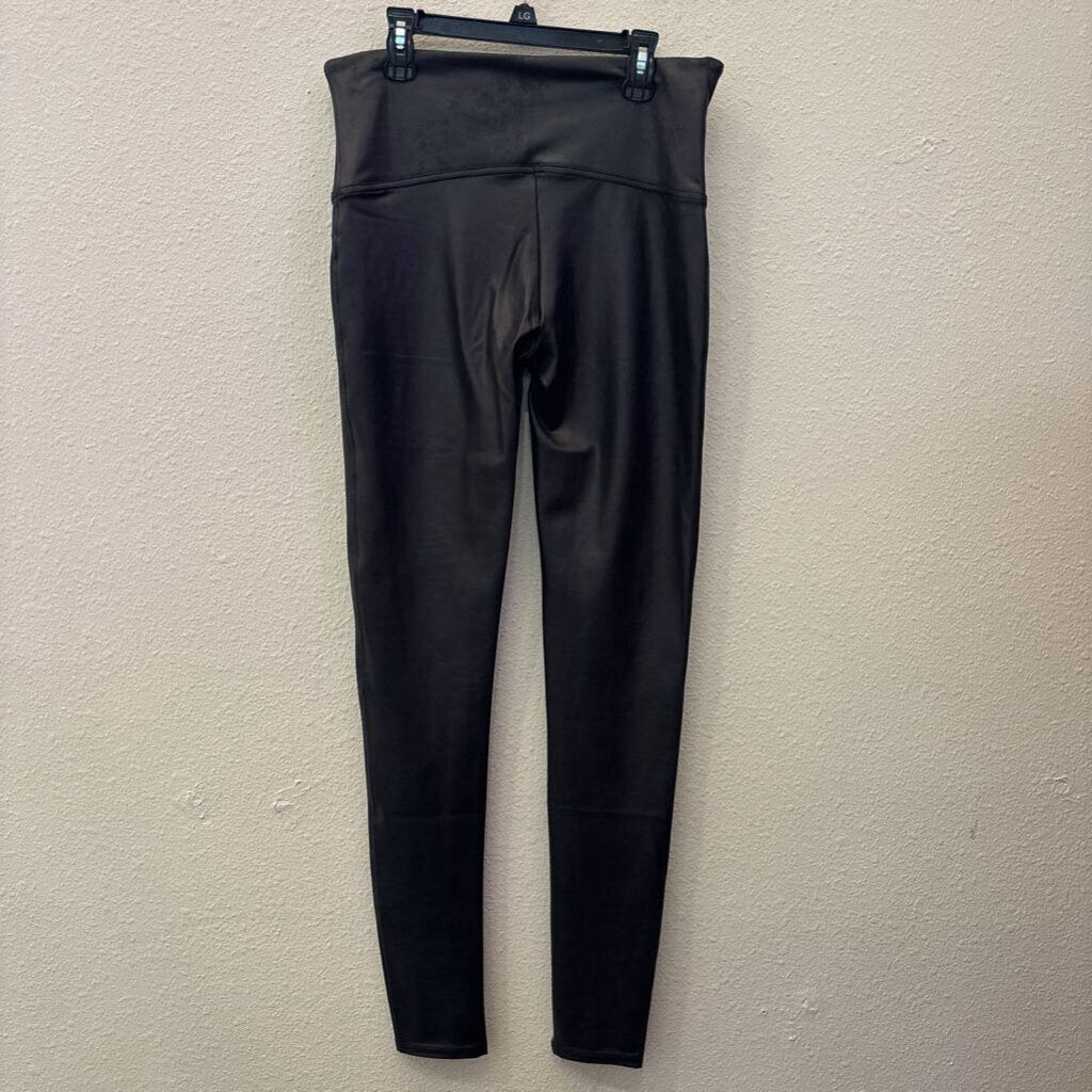 SPANX,FAUX LEATHER LEGGINGS ,BLK,XL