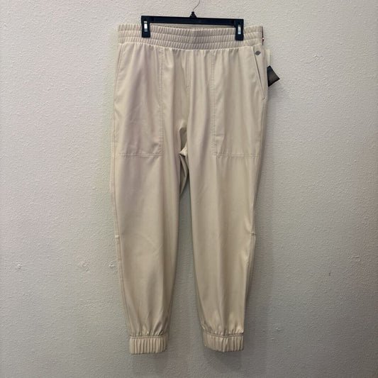 CALIA,NWT FAUX LEATHER JOGGER PANT ,IVORY,L