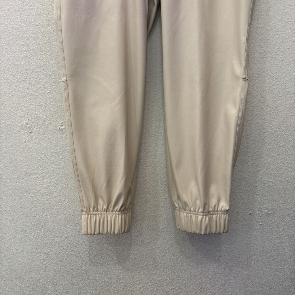 CALIA,NWT FAUX LEATHER JOGGER PANT ,IVORY,L