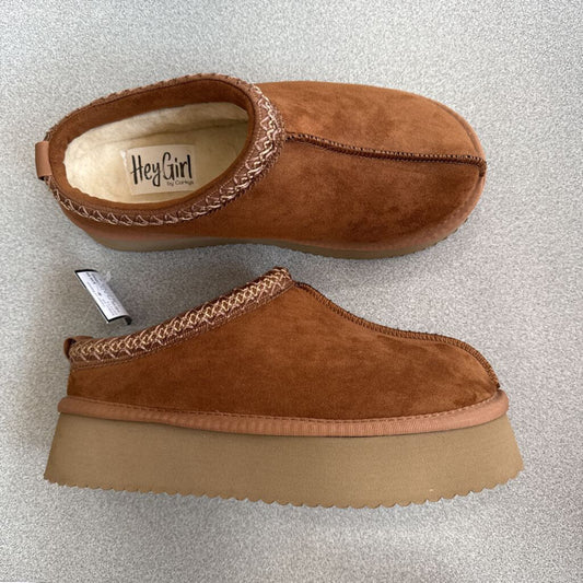 hey girl by corky,NEW PLATFORM SLIPPER ,TABACCO ,9
