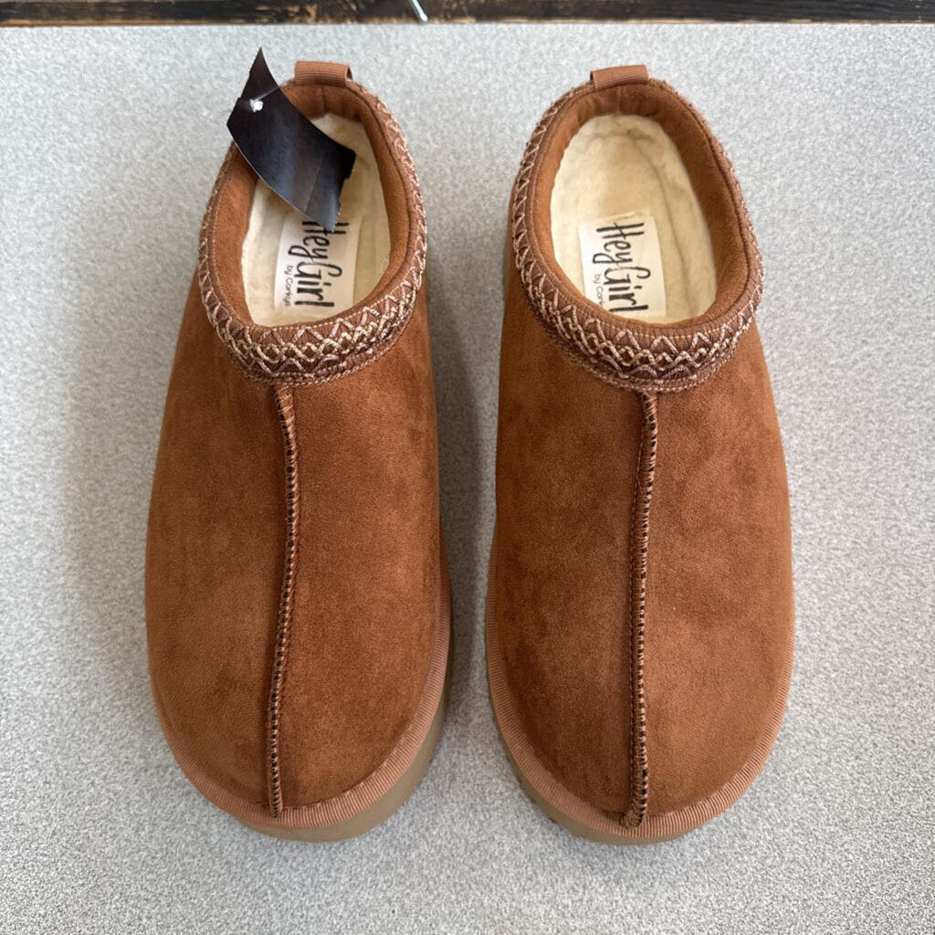 hey girl by corky,NEW PLATFORM SLIPPER ,TABACCO ,9