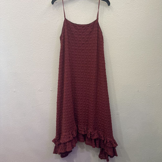 ANTHROPOLOGIE,TANK RUFFLE DRESS ,MAUVE,M