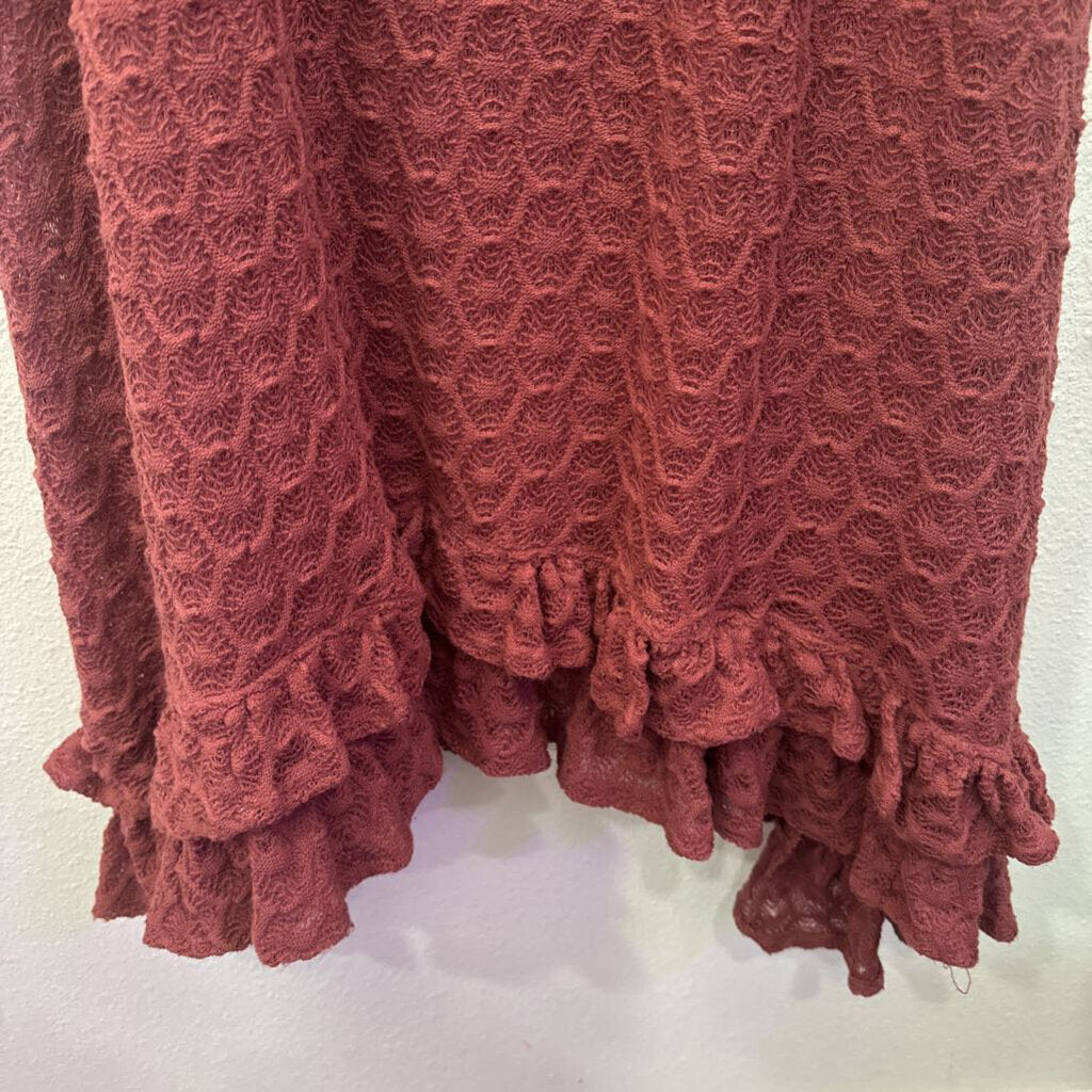 ANTHROPOLOGIE,TANK RUFFLE DRESS ,MAUVE,M