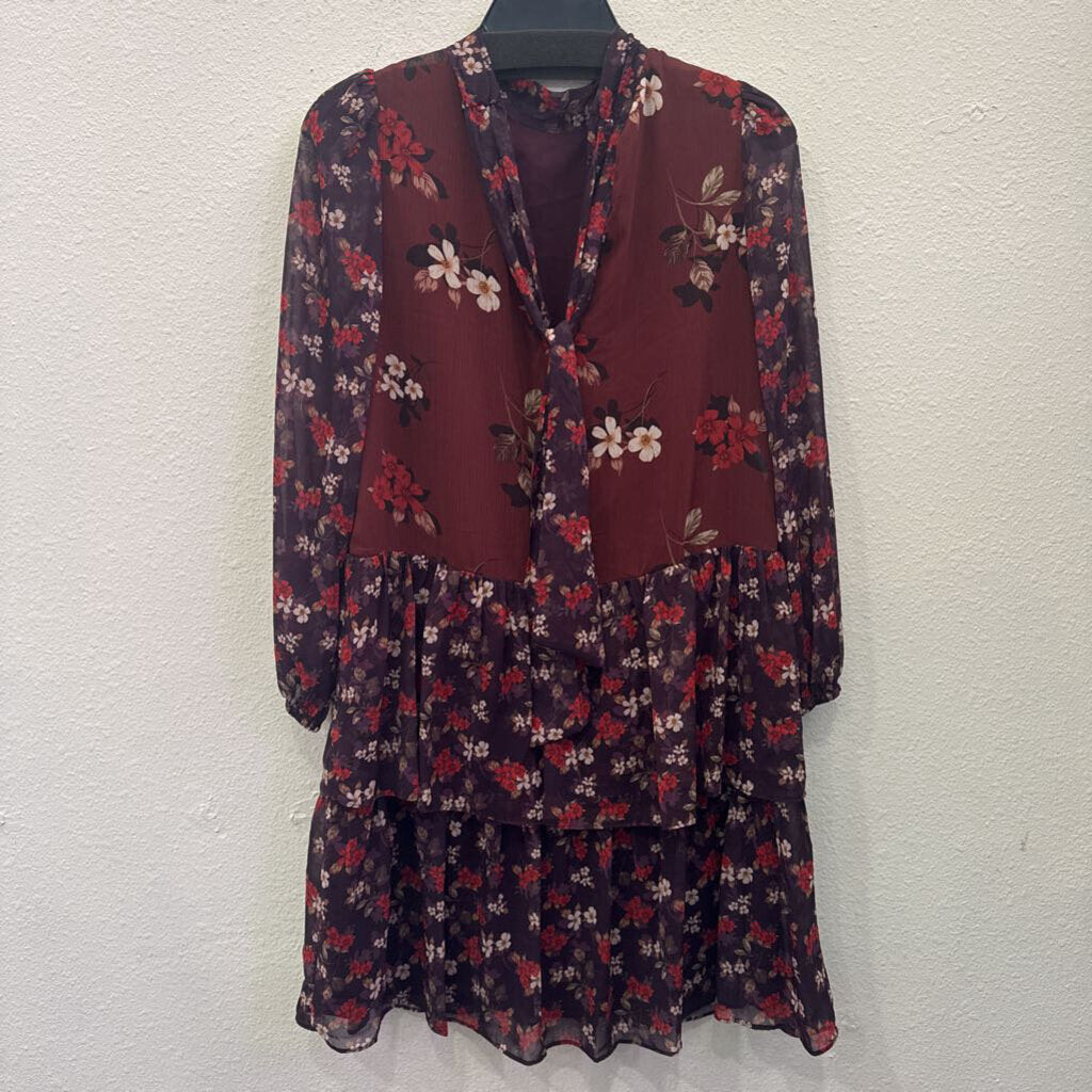 ELIZA J,NWT FLORAL RUFFLE DRESS ,MULTI,6