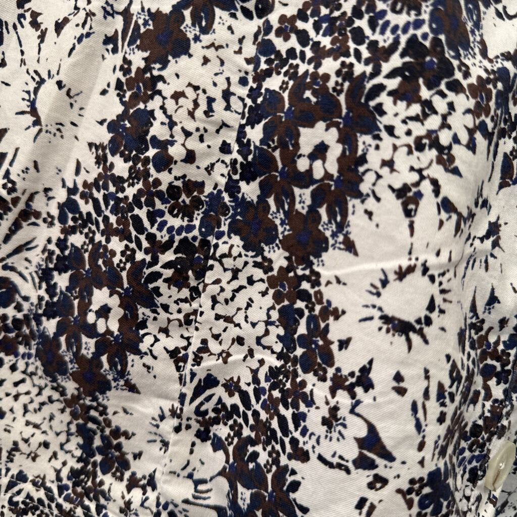 FREEPEOPLE,NWT FLORAL STRAPLESS DRESS ,WHT/BLU/BRN,M