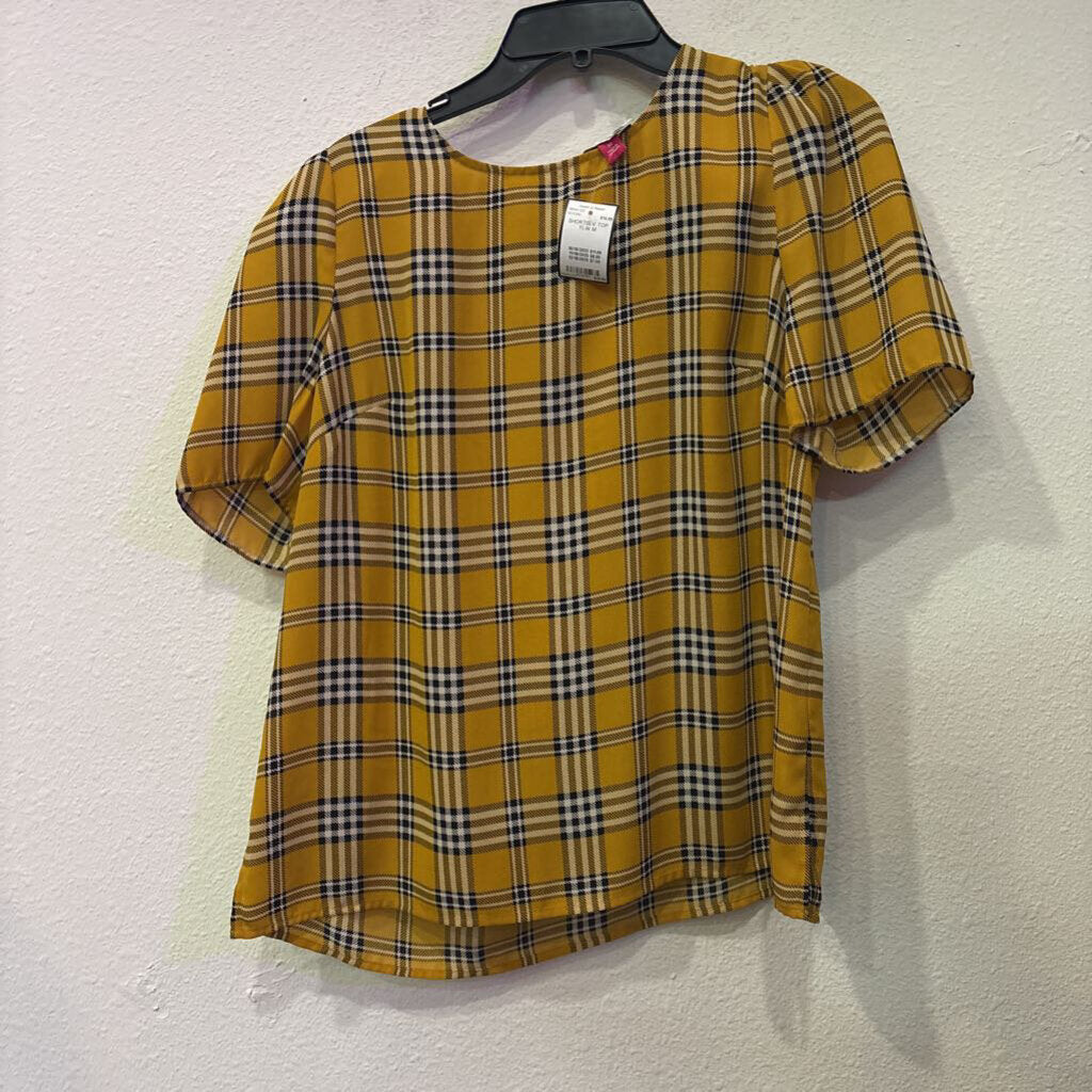 VINCE CAMUTO,SHORTSLV TOP,YLW,M