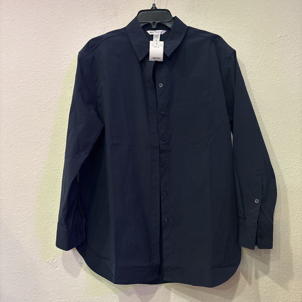 LONGSLV BU TOP,NAVY,S